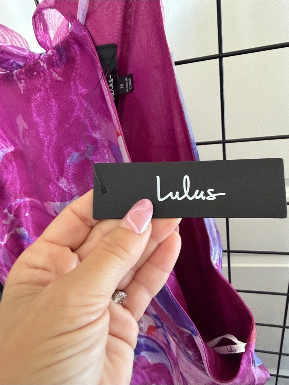 Lulu's Fuchsia & Purple Floral Halter Maxi - Picture 4 of 5